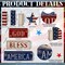 7-Piece 4th of July Table Decorations – Patriotic Red, White & Blue Wood Blocks with Bow, Tiered Tray & Home Centerpiece for Independence Day
